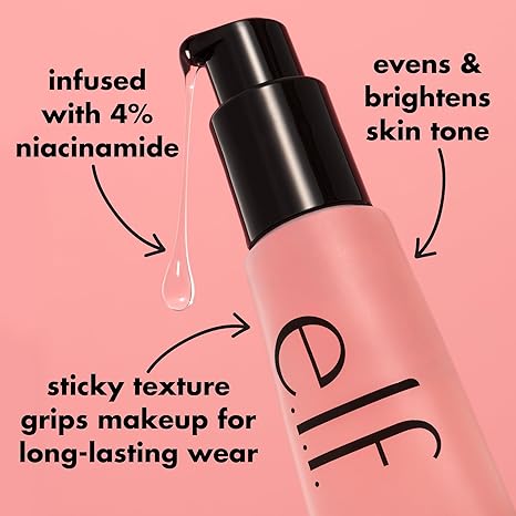 e.l.f. Power Grip Primer + 4% Niacinamide, Gel-Based & Hydrating Face Primer, Evens Skin & Brightens, Grips Makeup