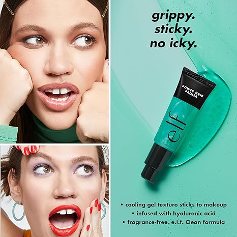 e.l.f. Power Grip Primer, Gel-Based & Hydrating Face Primer For Smoothing Skin & Gripping Makeup